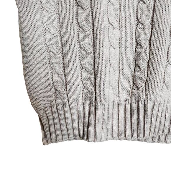 Vintage Size 22W Pale Gray Cable Knit Sweater Vest Pullover V Neck Buttons - Picture 4 of 6